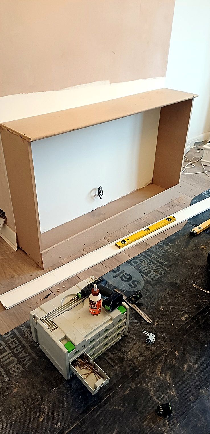 An alcove unit, built in place