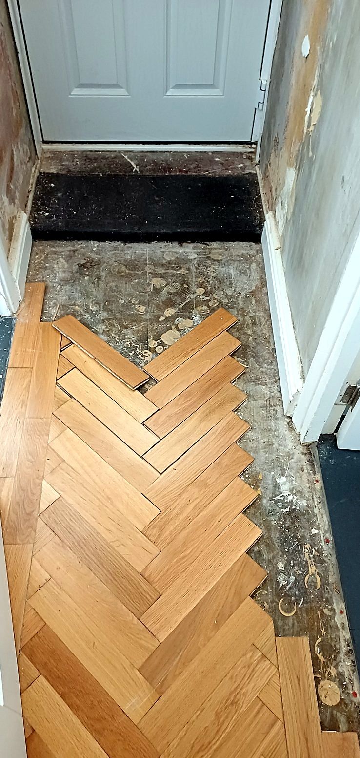 Herringbone, half laid
